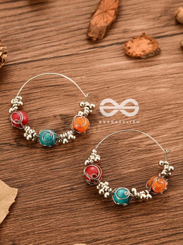 The Indie Multi-coloured Statement Hoop Earrings