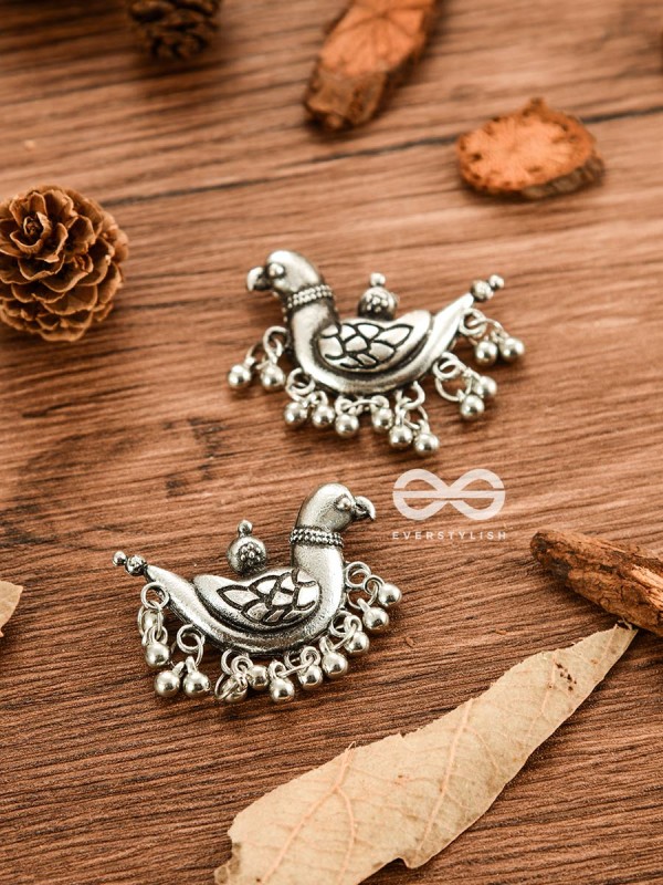 The Dangling Parrots - Oxidised Boho Earrings