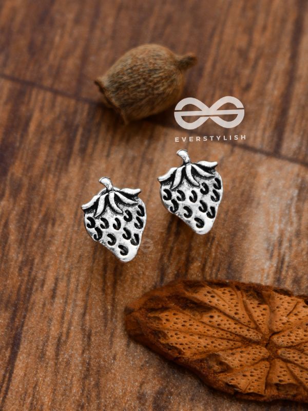 The Little Intricate Strawberries Studs - Tiny Trinket Earrings