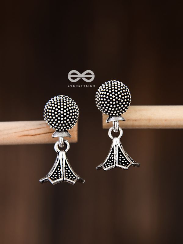The Little Boho Trumpet Jhumkis - Tiny Trinket Earrings
