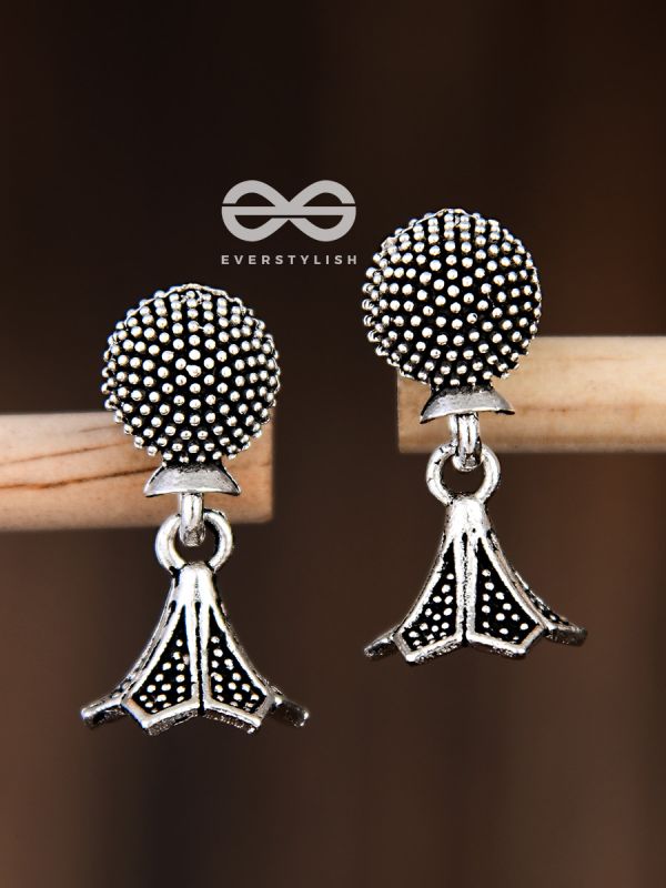 The Little Boho Trumpet Jhumkis - Tiny Trinket Earrings