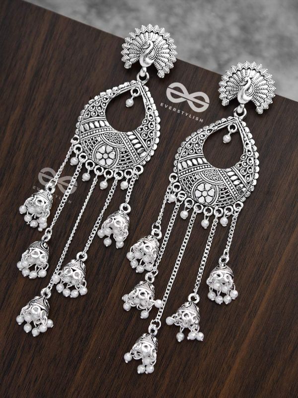 The Bohemian Peacock Artwork - Five Jhumki Earrings