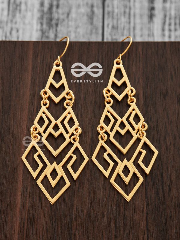 The geometric Playthings - Golden Statement Danglers