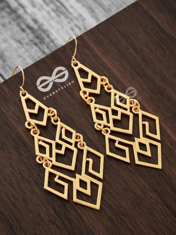 The geometric Playthings - Golden Statement Danglers