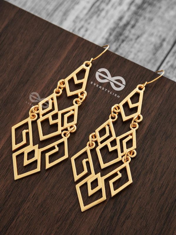 The geometric Playthings - Golden Statement Danglers