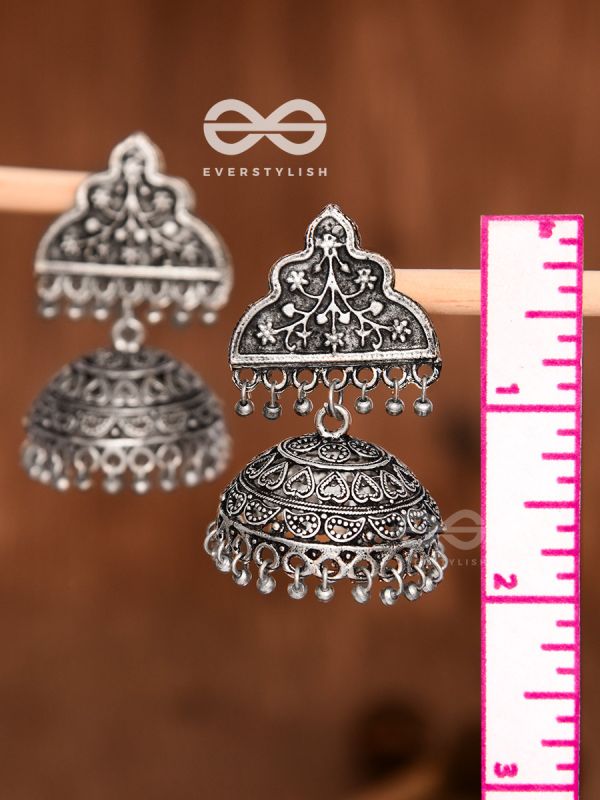 The Statement of Elegance - Oxidised Boho Jhumkas