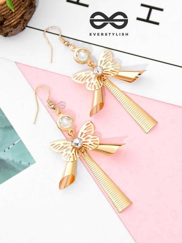 The Beauteous Butterfly Charms - Casual Golden Danglers