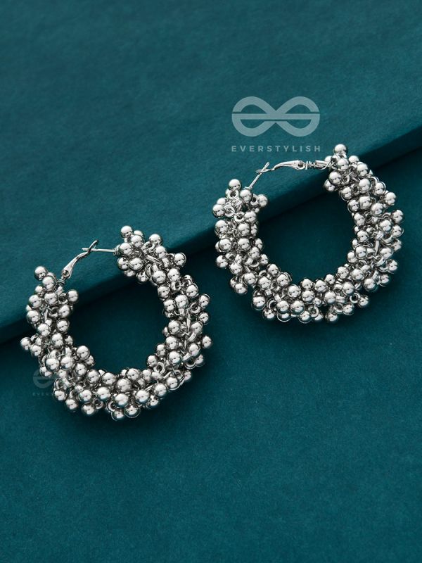 A Glimmer of Shimmer - Playful Embellished Hoops (Silver)