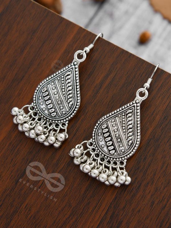The Intricate Droplets - Oxidised Boho Earrings