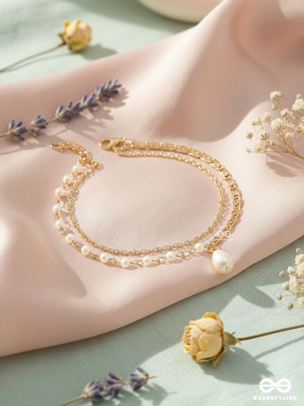 Pearlbound- Double Layer Golden Pearl Anklet