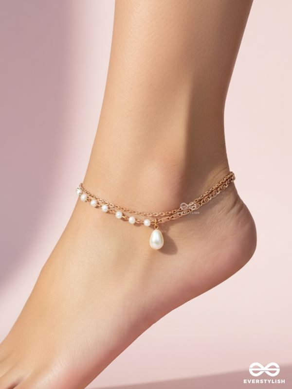 Pearlbound- Double Layer Golden Pearl Anklet