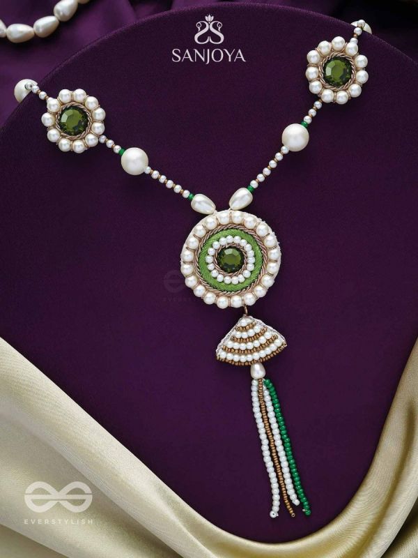 Salamkara- The Adorned- Stones, Pearls and Beads Embroidered Necklace