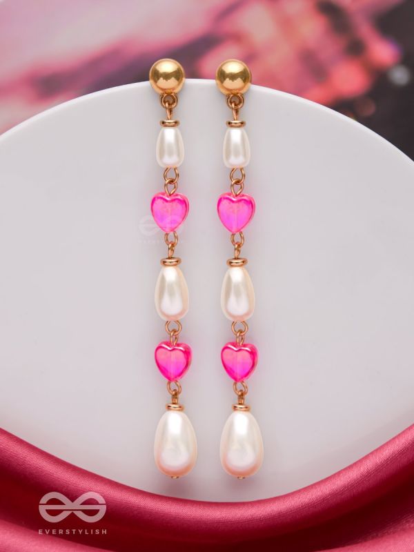 The Love Language- Golden & Pink Pearl Earrings