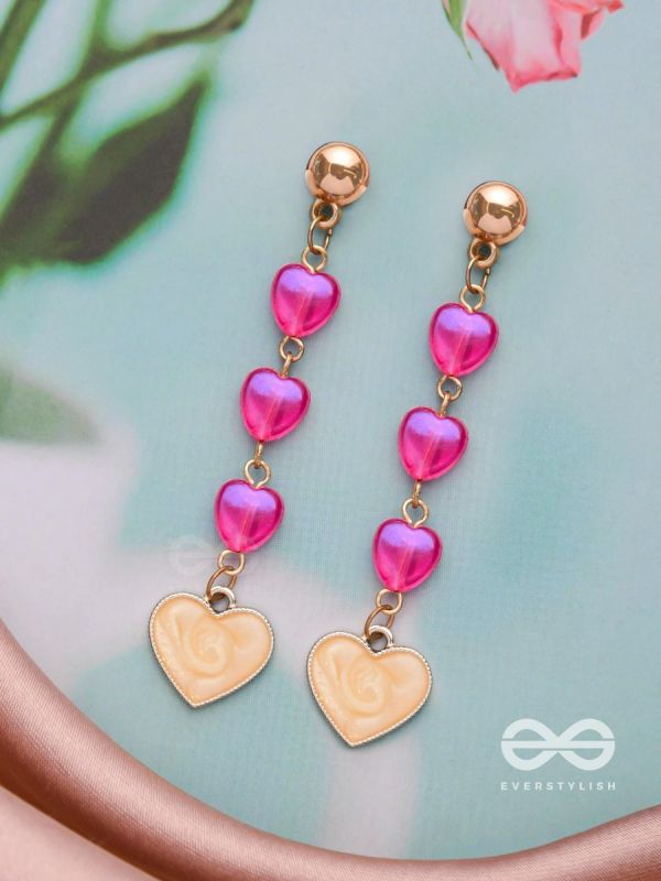 The Cupid's Arrow- Golden Embellished Earrings