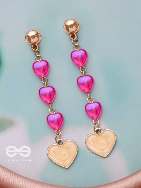 The Cupid's Arrow- Golden Embellished Earrings