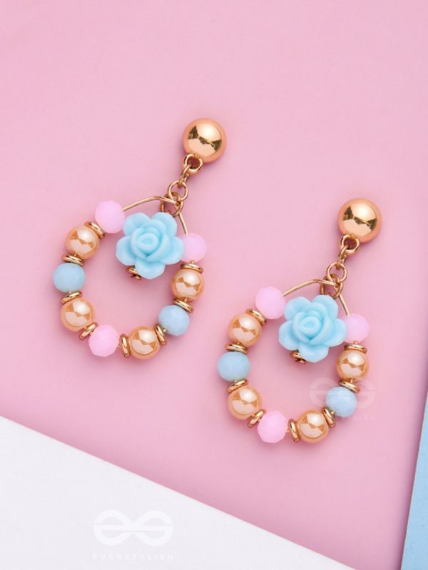 The Rose Wreath- Golden Embellished Earrings