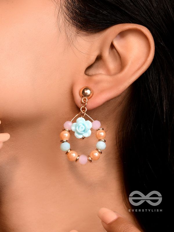 The Rose Wreath- Golden Embellished Earrings