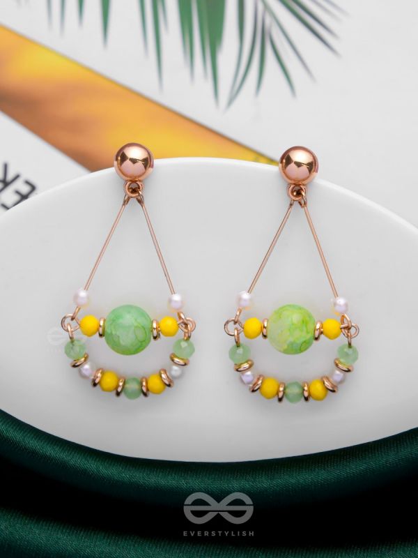 The Swingin' Swag- Golden Embellished Earrings