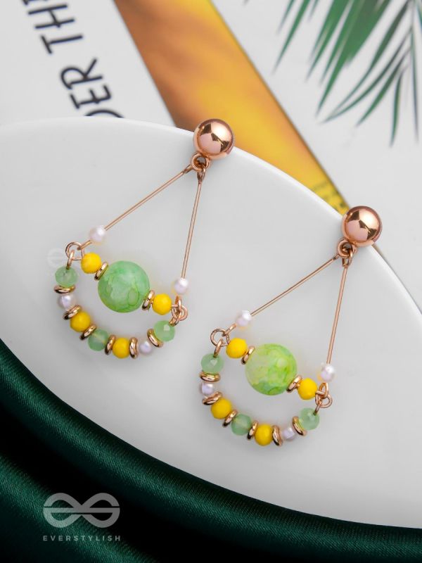 The Swingin' Swag- Golden Embellished Earrings