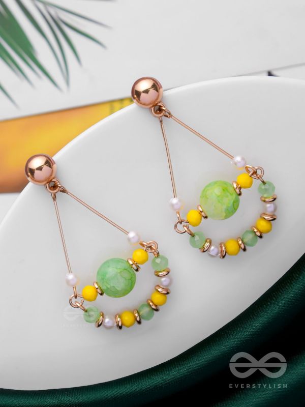 The Swingin' Swag- Golden Embellished Earrings