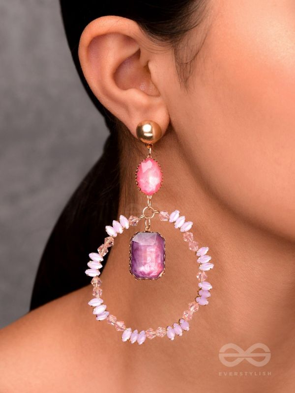 The Glittering Globe- Golden Embellished Earrings