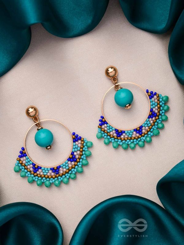 THE BLUE BLINKS - BEADED HOOP EARRINGS