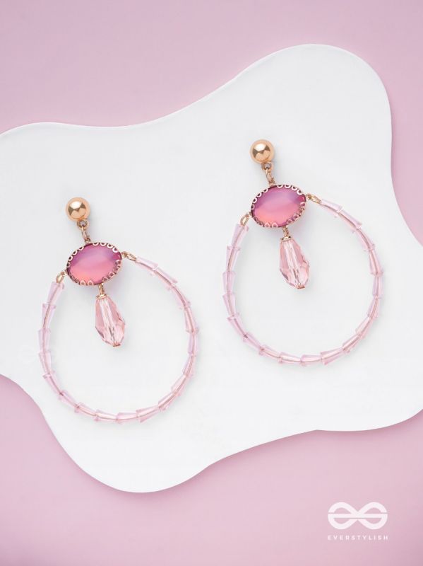 THE BLUSHING MOON - GOLDEN EMBELLISHED EARRINGS