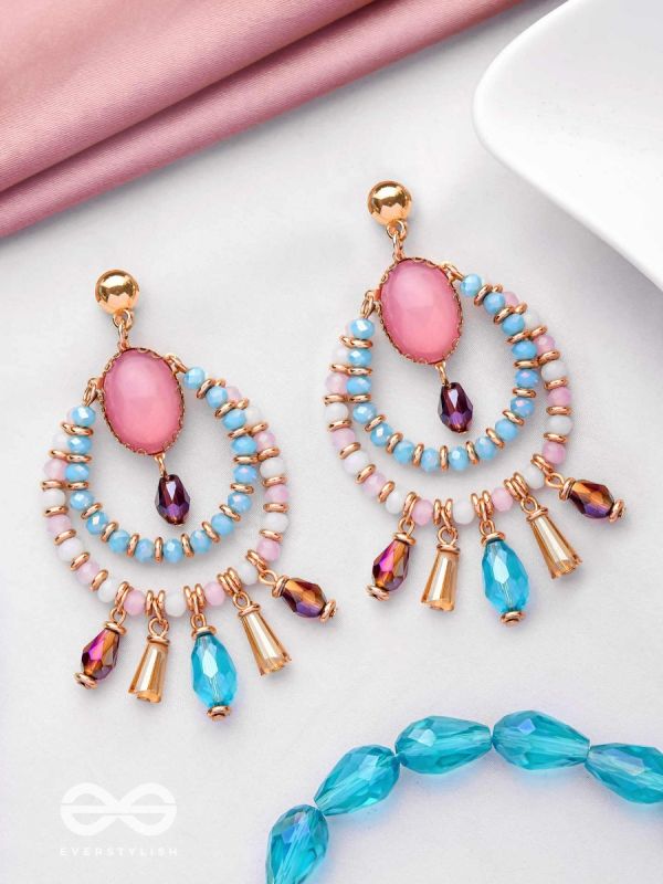 LUSTROUS SKY CIRCLES - GOLDEN DROP EARRINGS 