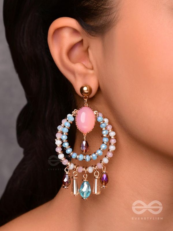 LUSTROUS SKY CIRCLES - GOLDEN DROP EARRINGS 