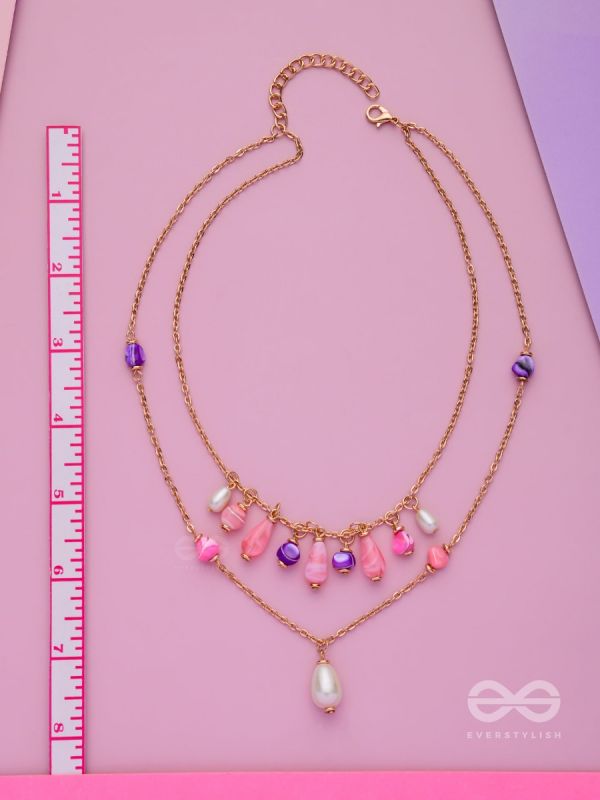 Whimsy Wonderland Waves - Cute Multilayered Neckpiece With Anti-Tarnish Coating 