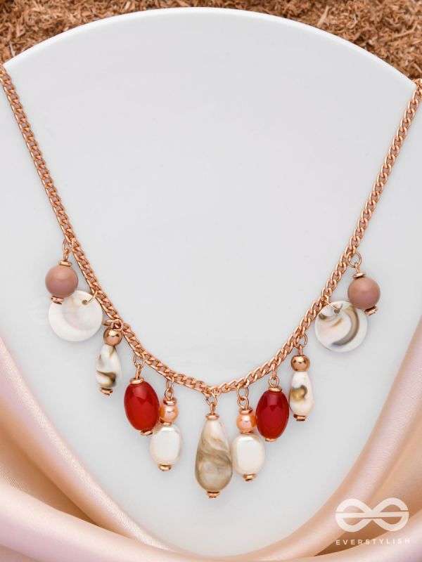 The Scarlet Waves - Statement Golden Neckpiece With Anti-Tarnish Coating 