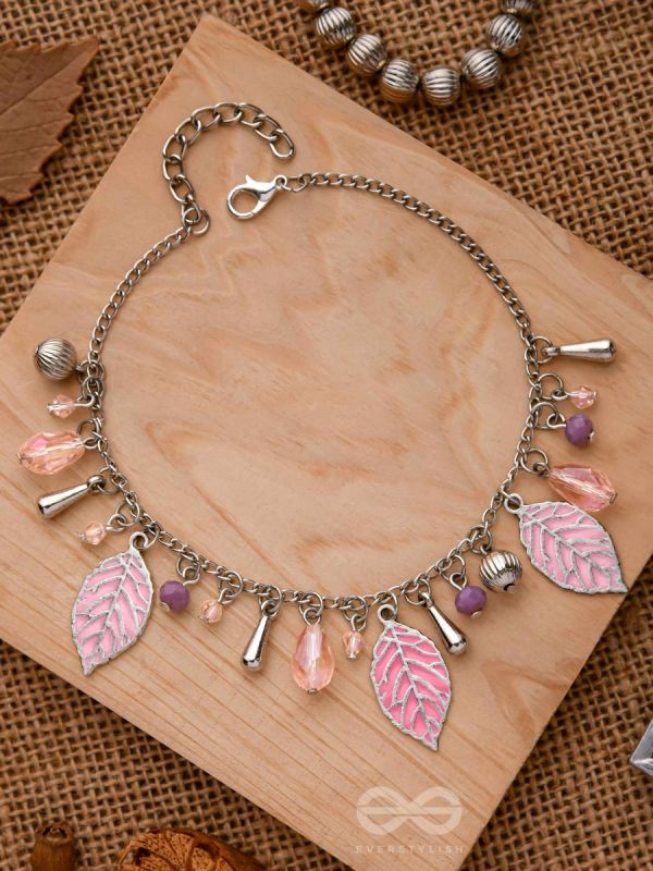 THE WHISPERING LEAVES - PURPLE & SILVER BRACELET