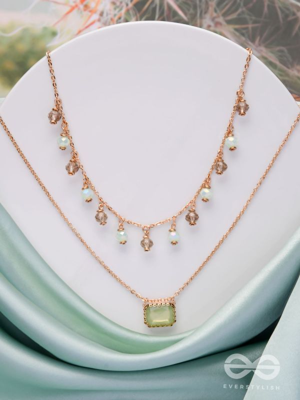 Jade Dream Drapes - Statement Multilayered Neckpiece With Anti-Tarnish Coating 