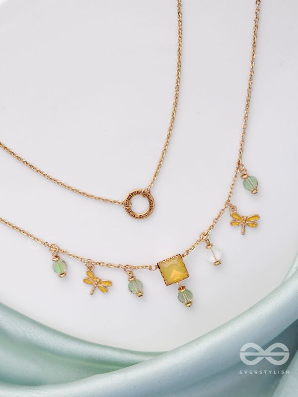 The Dragonfly's Home - Casual Multilayered Neckpiece With Anti-Tarnish Coating 