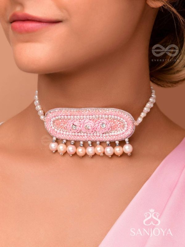 SASHRILKA - SPLENDIDLY CHARMING - SEQUINS, CUT DANA AND PEARL EMBROIDERED NECKPIECE