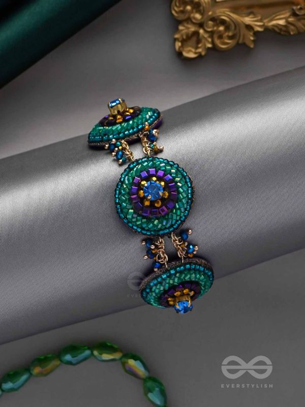 SUBRAJA - BRILLIANTLY RADIANT - BEADS, STONE AND CUTDANA EMBROIDERED BRACELET