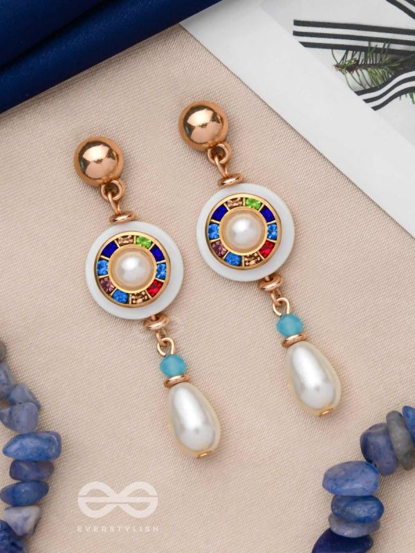 DAZZLING CELESTIAL SPIN - GOLDEN DROP EARRINGS