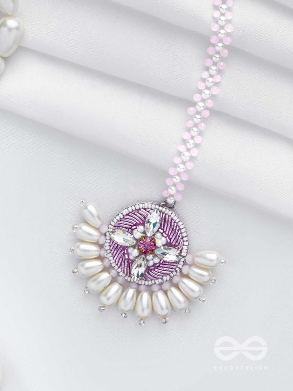 MUKHASHRI - FILLED WITH BEAUTY - STONES, CUTDANA AND BEADS EMBROIDERED MAANGTIKA