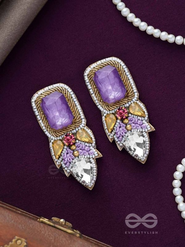VIYATI - THE DEVIANT UNIQUENESS - STONES AND BEADS EMBROIDERED EARRINGS