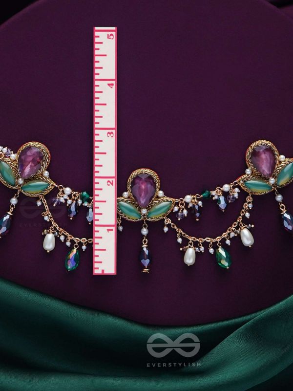 Aabharan - The Royal Ornament - Stones, Beads, Glass And Pearl Drop Embroidered Neckpiece With Anti-Tarnish Coating