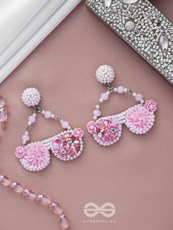 Upanetram - The Beautiful Spectacles - Sequins, Pearls And Beads Hand Embroidered Earrings
