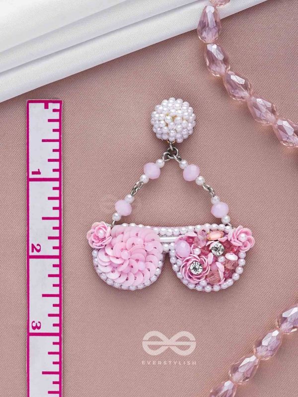 Upanetram - The Beautiful Spectacles - Sequins, Pearls And Beads Hand Embroidered Earrings