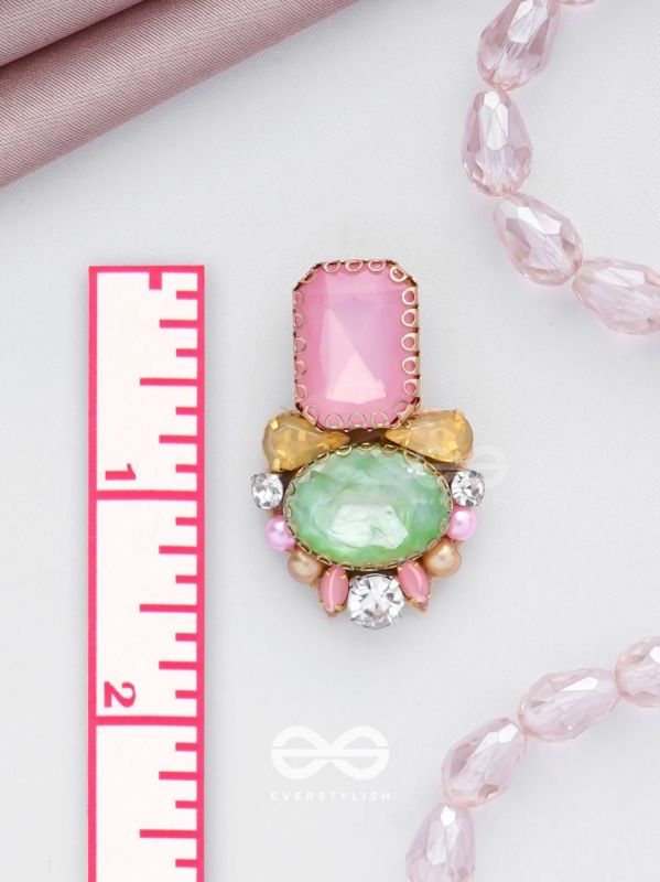 Varneeya - The Hued Jewels - Stones Hand Embroidered Earrings