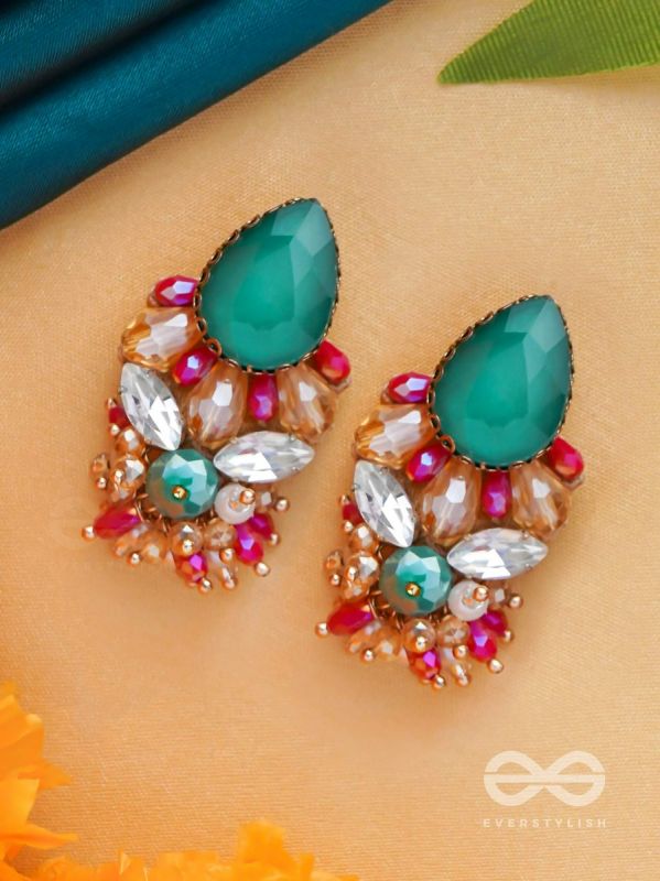 RATNAADHYA - ABOUNDING IN JEWELS - STONES AND BEADS EMBROIDERED EARRINGS