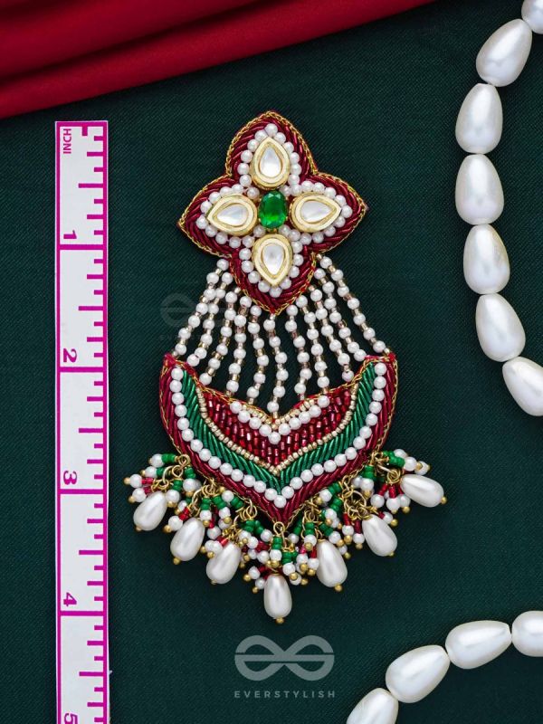 Nirdhaarya - Making The Statement - Pearls, Beads, Polki And Kundan Finished Hand Embroidered Earrings