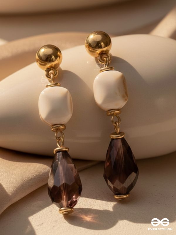 LUSTRE OF DUSK - GOLDEN EMBELLISHED EARRINGS