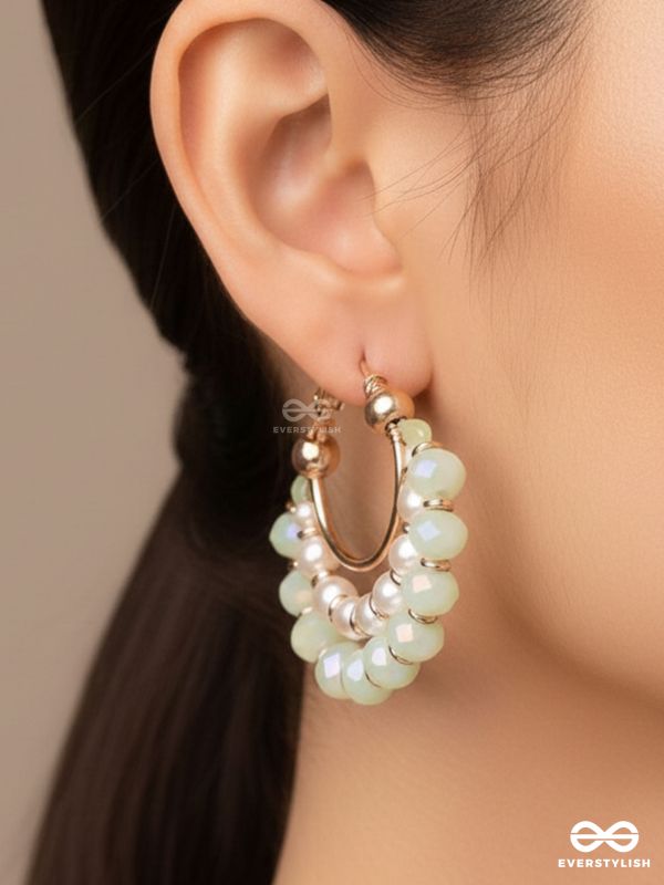 THE DREAMY DRIFT  - GOLDEN EMBELLISHED HOOP EARRINGS