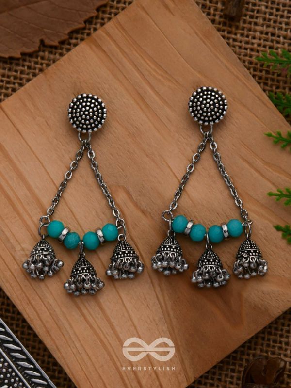 The Sky Marvels - Oxidised And Beaded Earrings