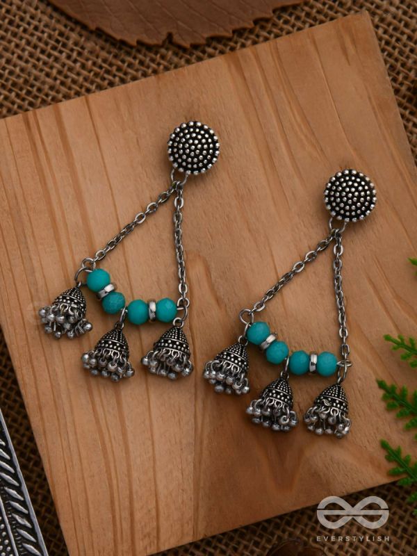 The Sky Marvels - Oxidised And Beaded Earrings