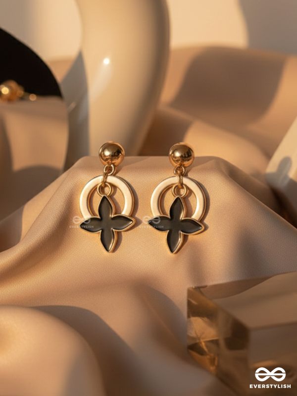 The Strike Stars - Golden And Black Earrings